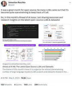 ​大模型迎来「开源季」，盘点过去一个月那些开源的 LLM 和数据集