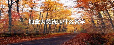 ​加拿大总统叫什么名字