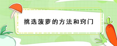 ​挑选菠萝的方法和窍门 挑菠萝叶子长的好还是叶子短的好