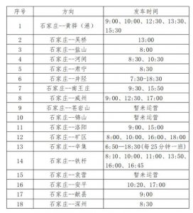 ​石家庄客运站最新时间表（石家庄最新省市际长途客运班线发车时间公布）