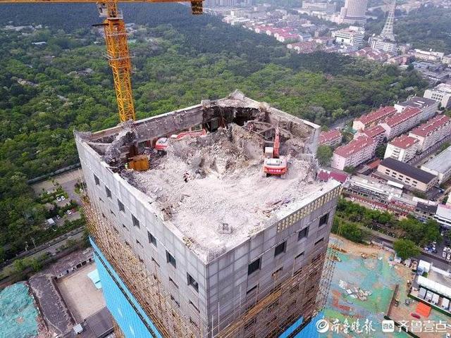 济南齐鲁宾馆拆迁范围（济南齐鲁宾馆高楼拆除工程满月现况）(3)