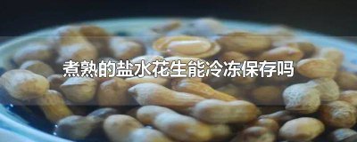 ​盐水花生放冰箱能放多久 水煮花生可以放冷冻保存吗