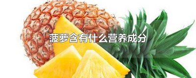 ​菠萝都含有什么营养成分 菠萝中含有哪些营养成分